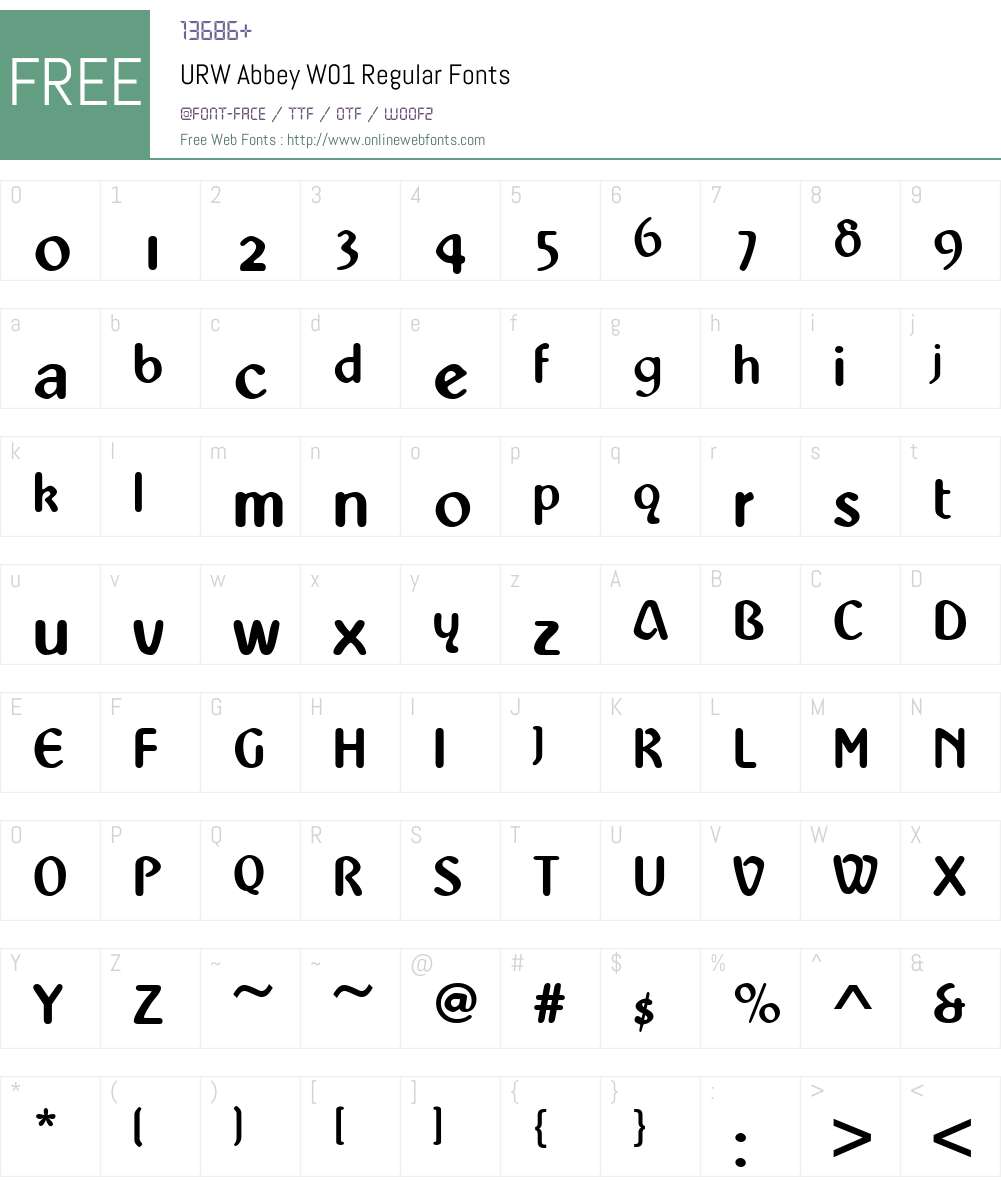URWAbbeyW01-Regular Font Screenshots