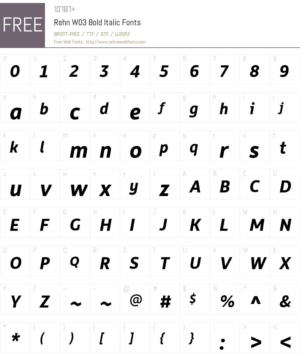 Rehn Font Screenshots