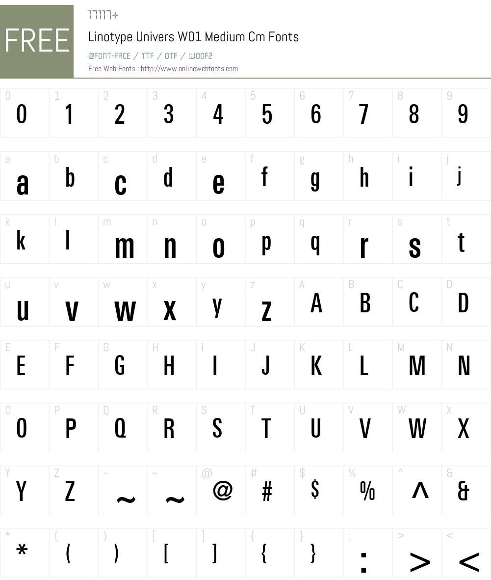 LinotypeUniversW01-MediumCm Font Screenshots