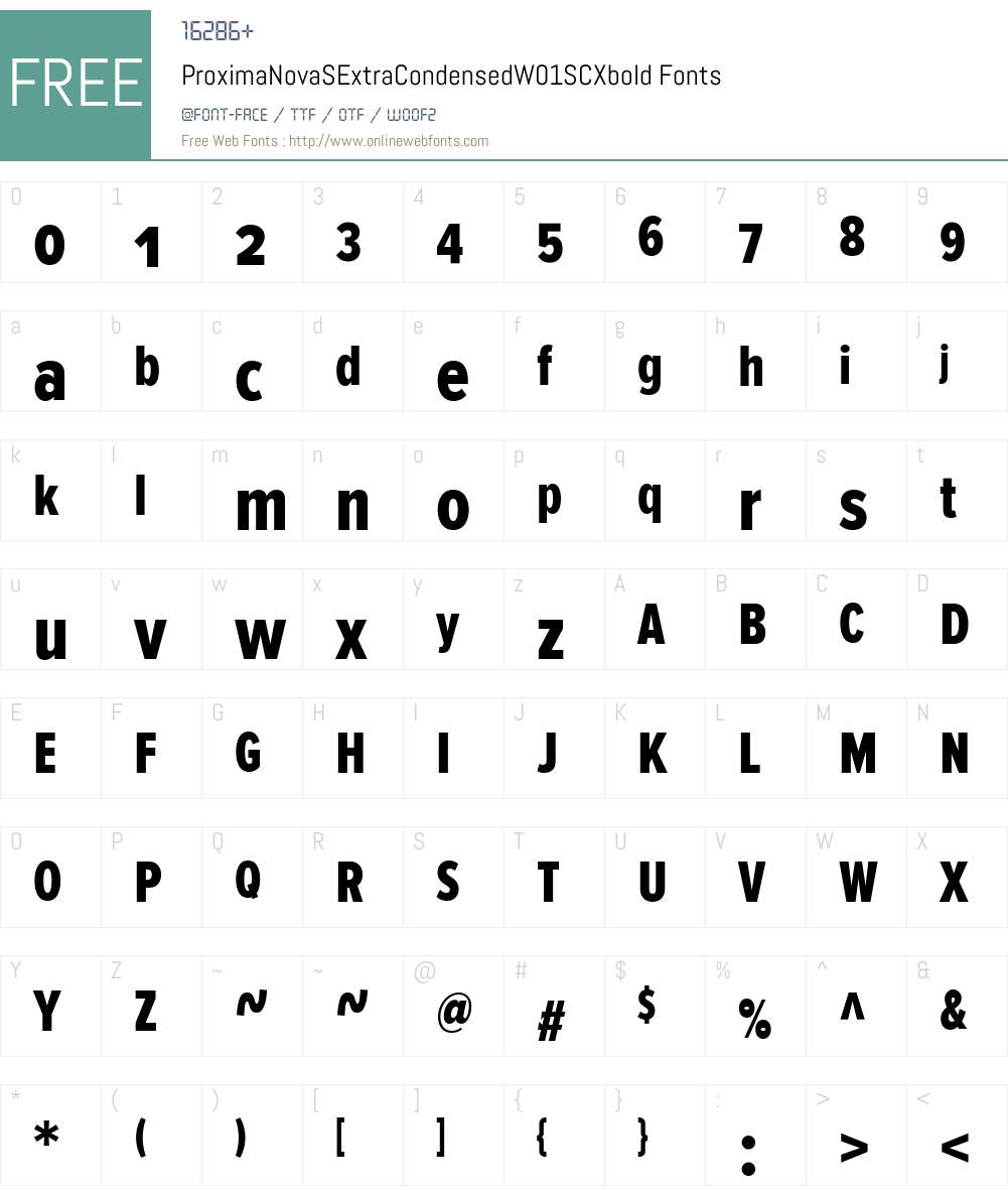ProximaNovaSExtraCondensedW01SC-Xbold Font Screenshots