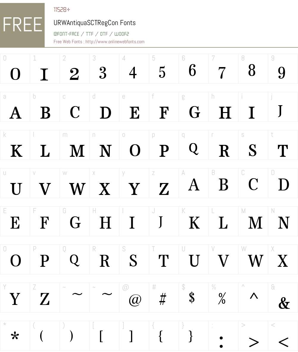 URWAntiquaSCTRegCon Font Screenshots
