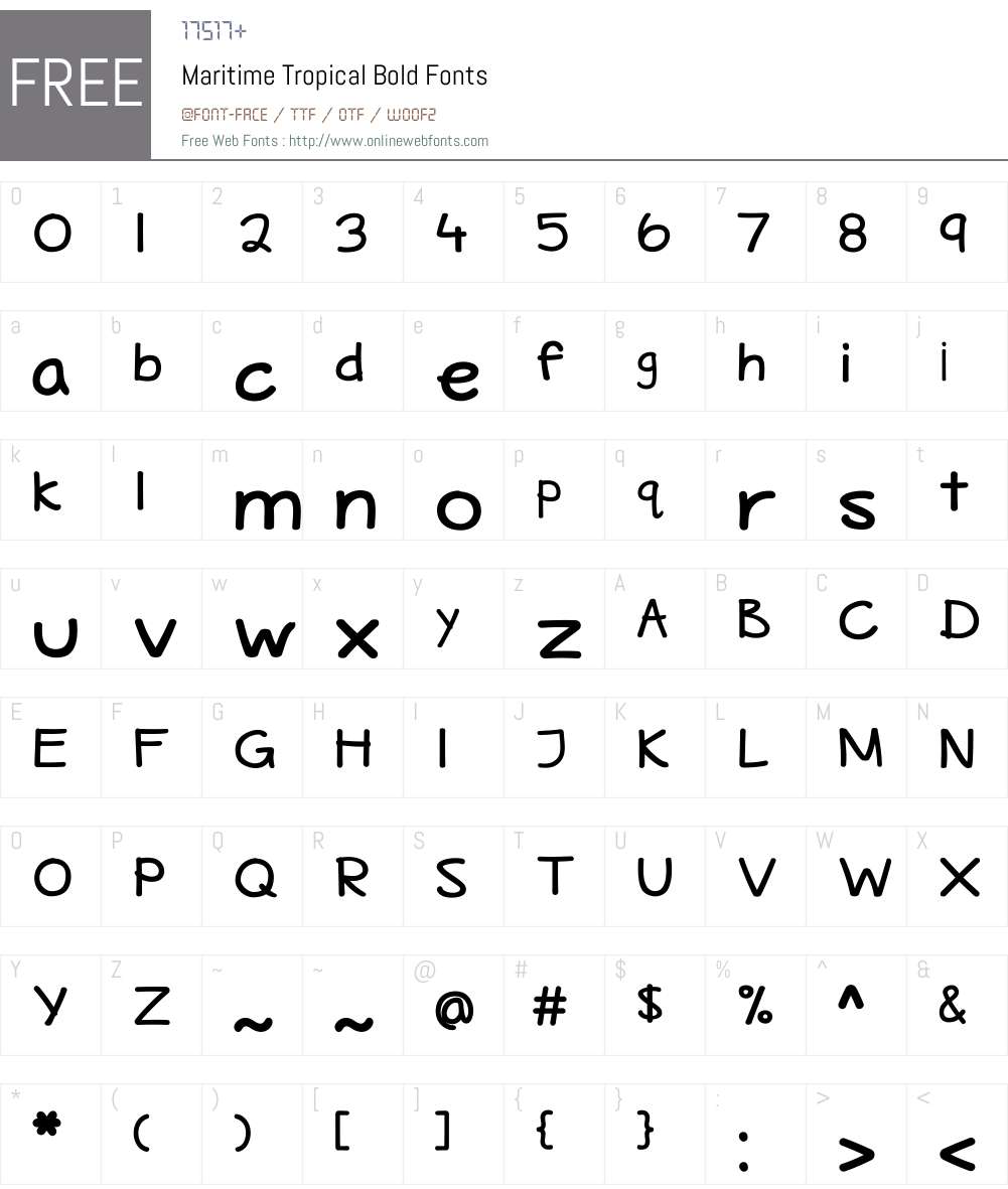 Maritime Tropical Font Screenshots