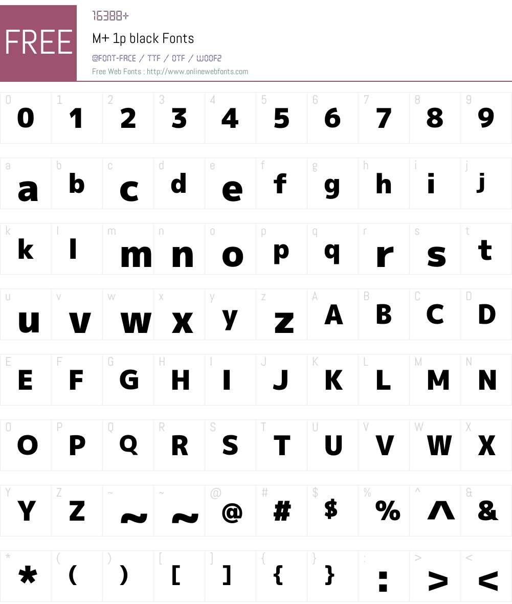 M+ 1p black Font Screenshots