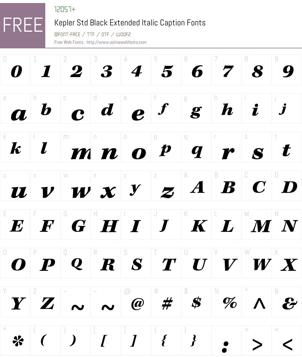 Kepler Std Font Screenshots