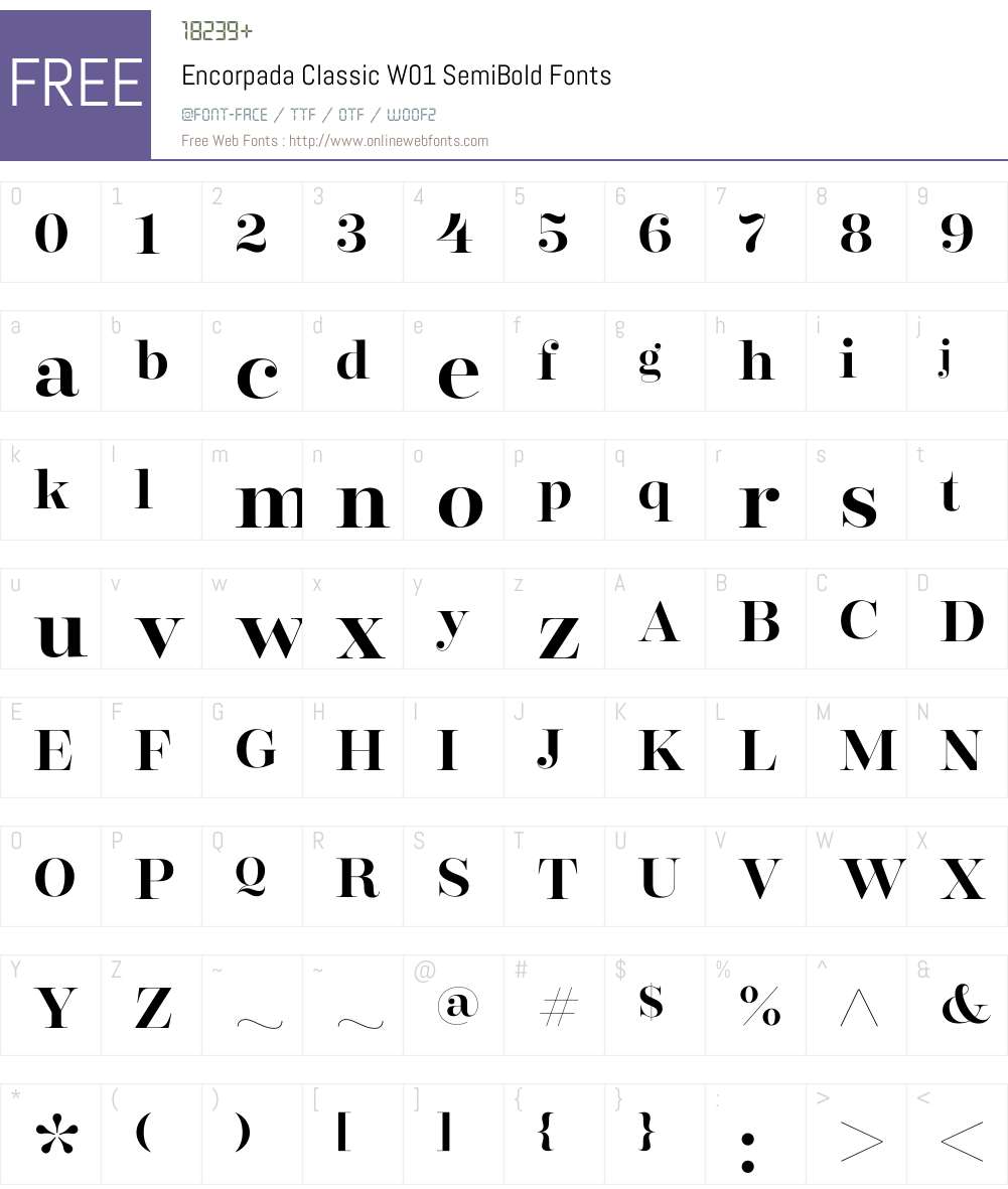 EncorpadaClassicW01-SemiBd Font Screenshots