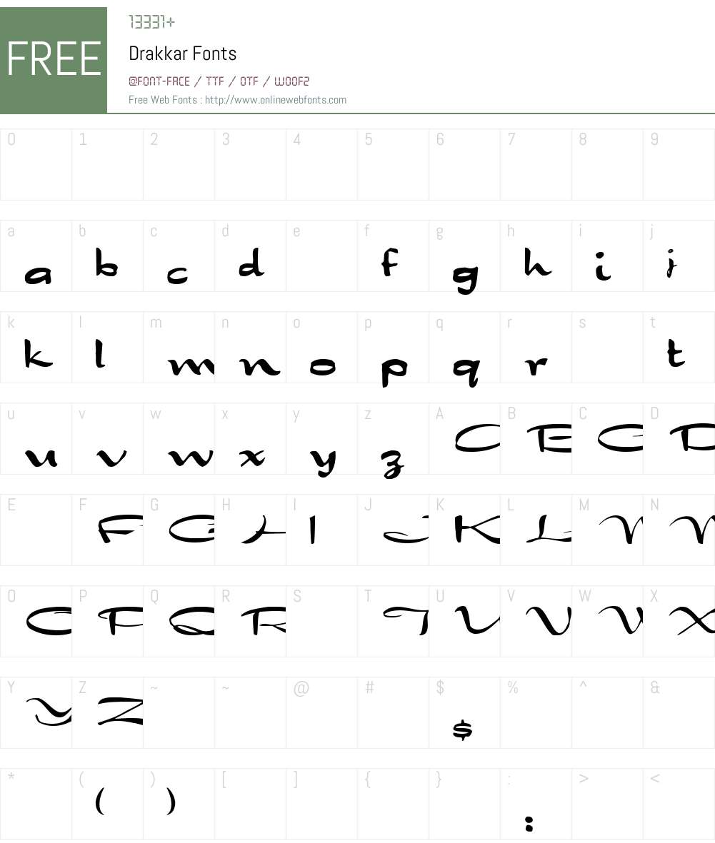 Drakkar Font Screenshots
