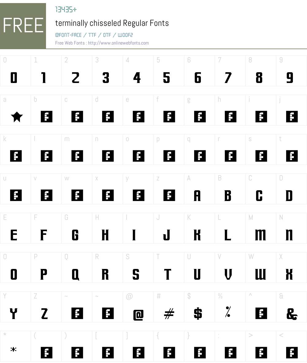 terminally chisseled Font Screenshots