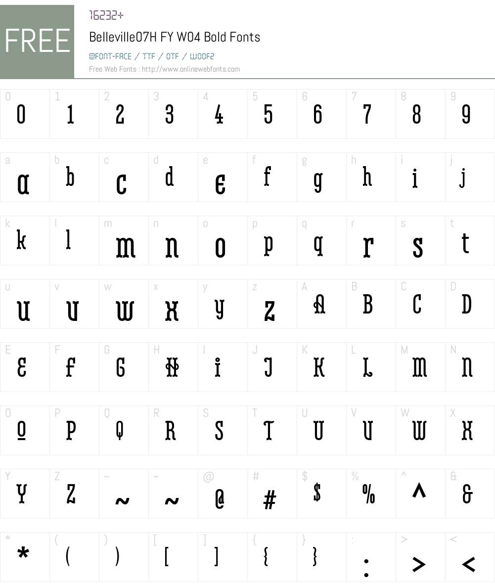 Belleville FY Font Screenshots