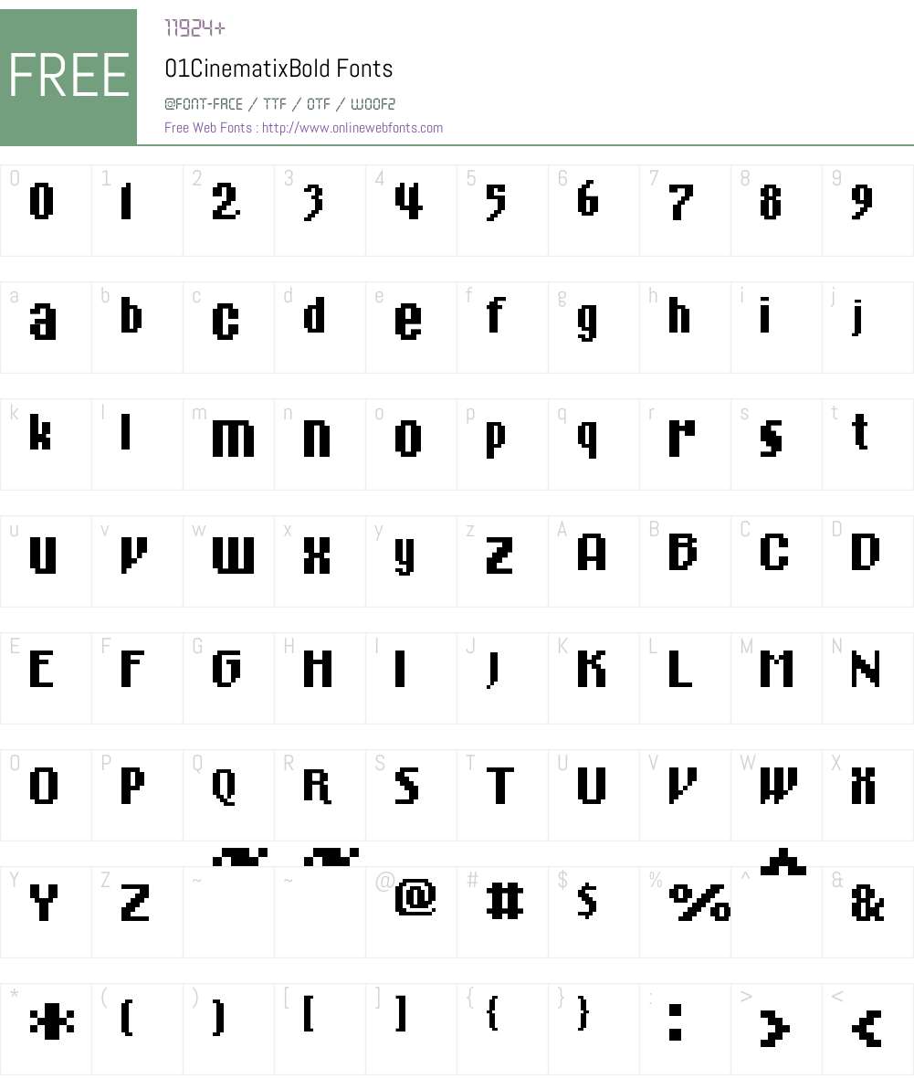 01Cinematix Font Screenshots