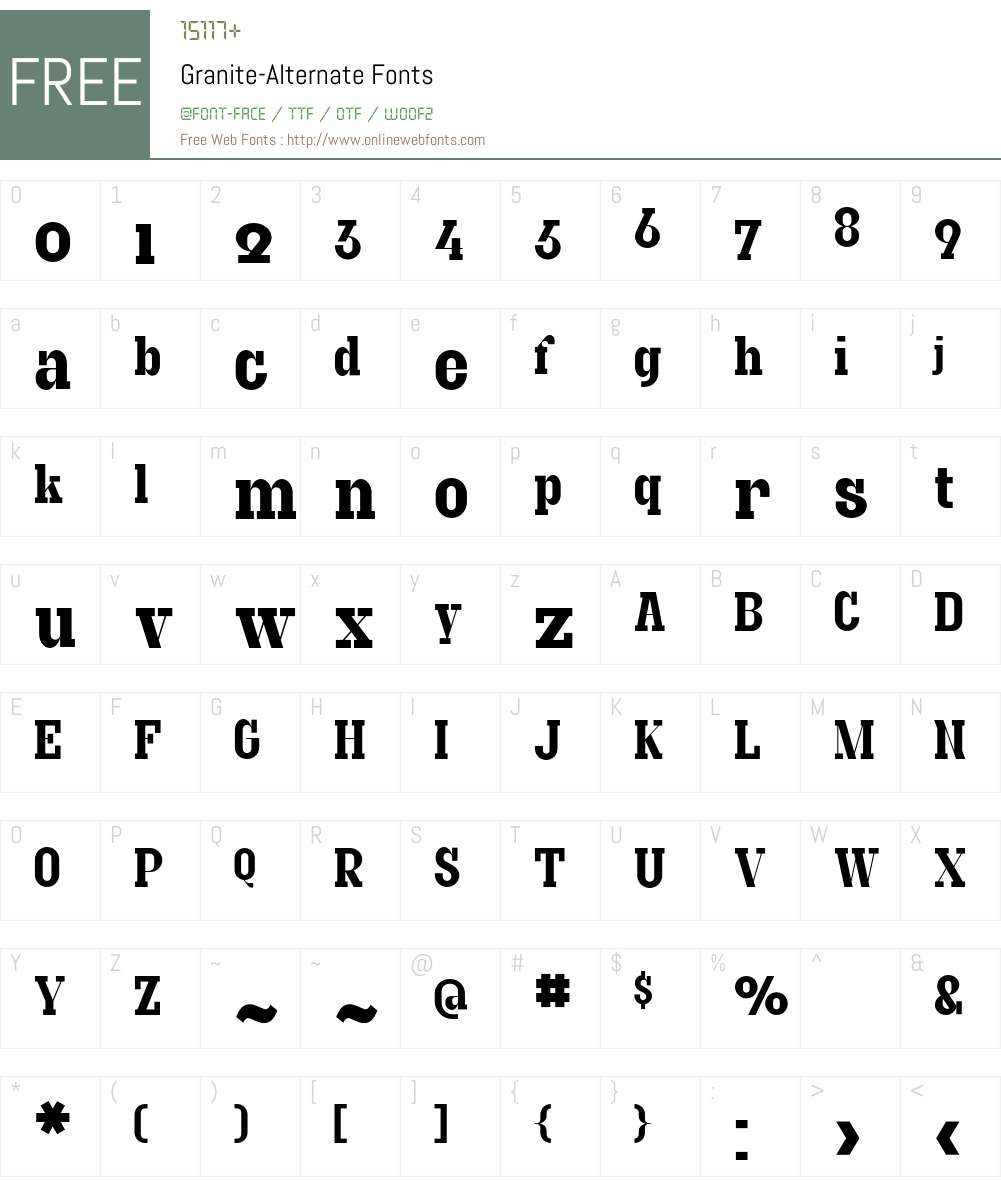 Granite Font Screenshots