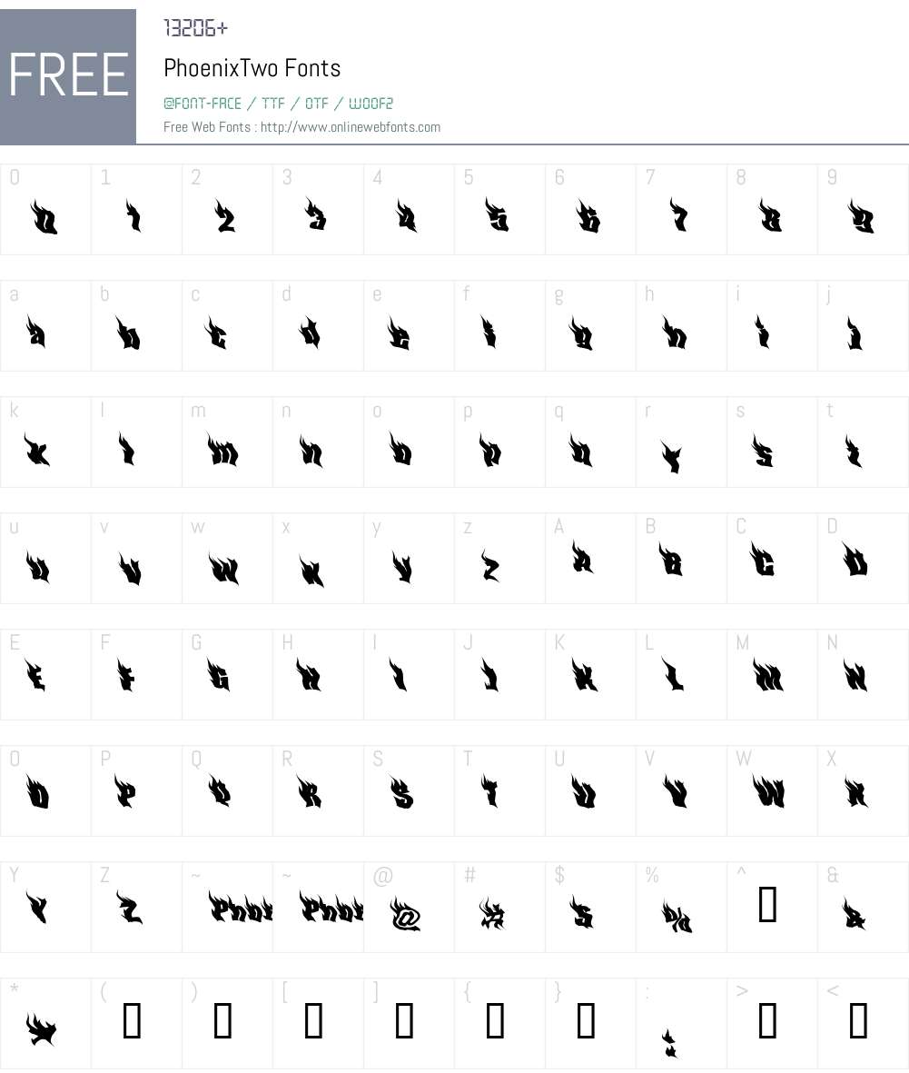 PhoenixTwo Font Screenshots