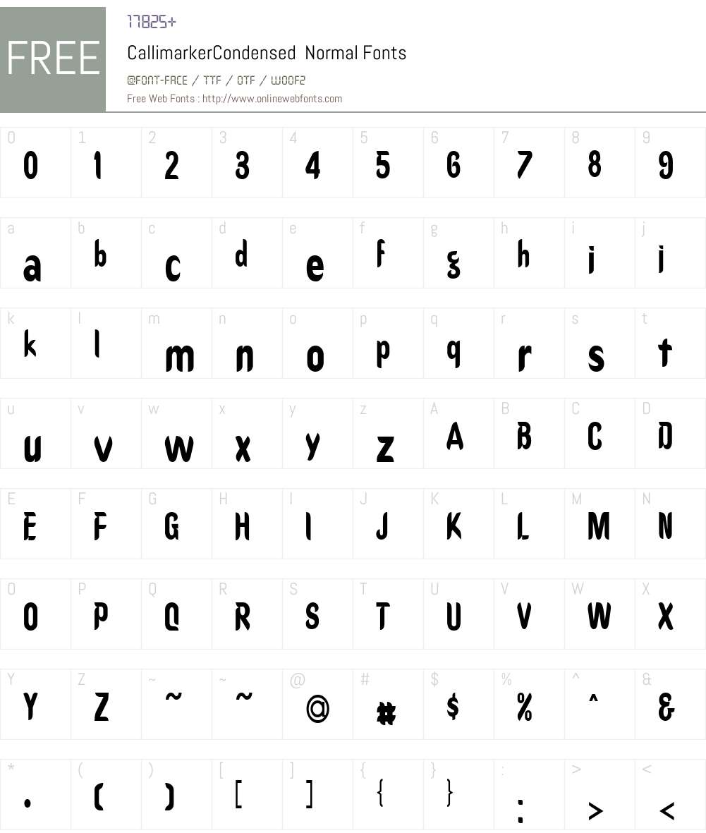 CallimarkerCondensed Font Screenshots