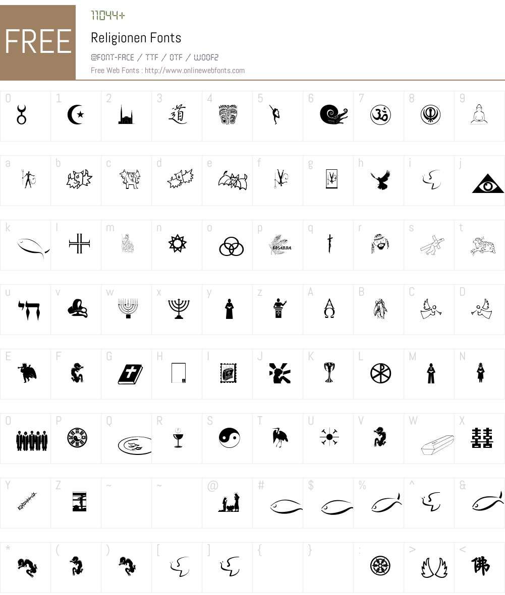 Religionen Font Screenshots