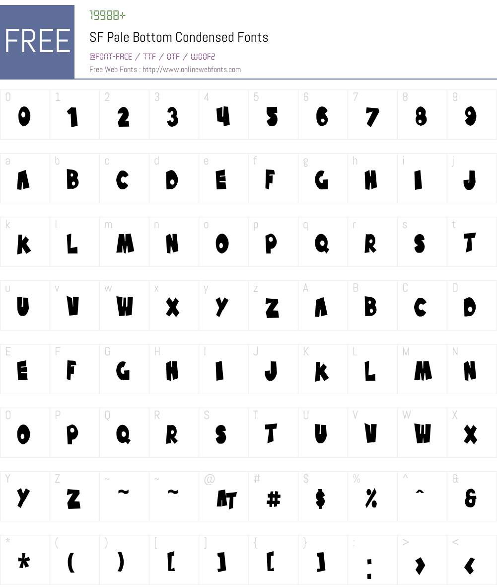 SF Pale Bottom Condensed Font Screenshots