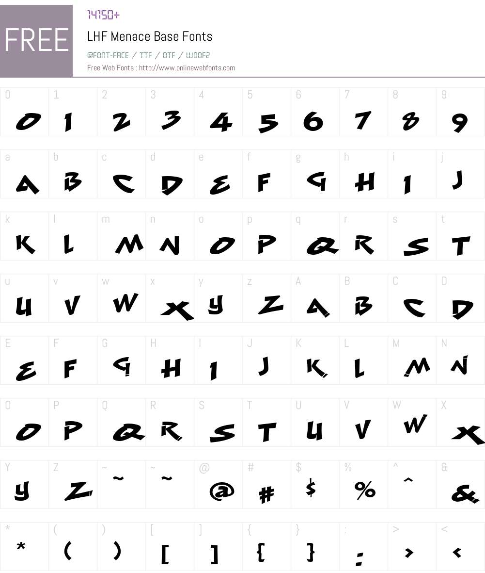 LHF Menace Base Font Screenshots