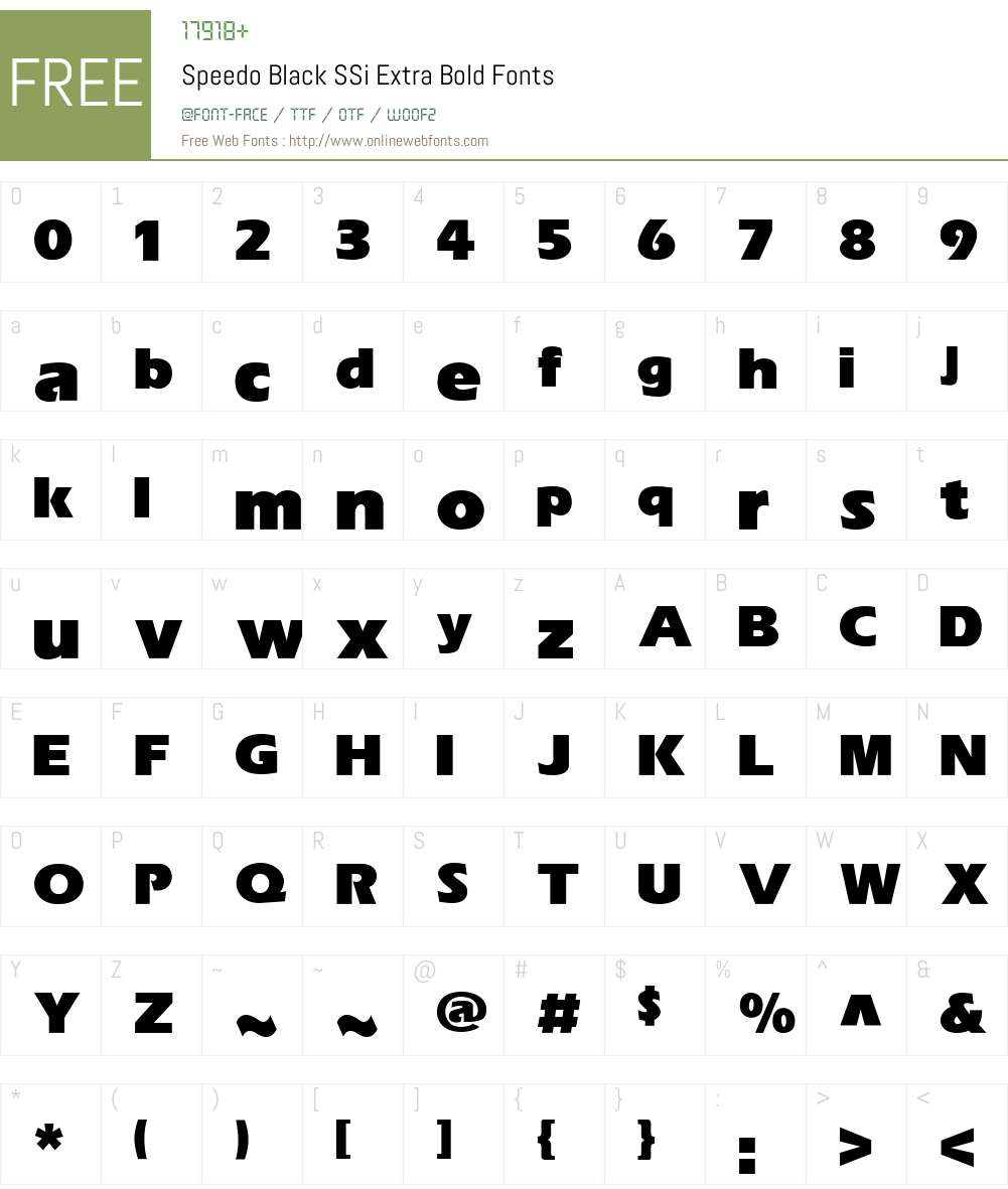 Speedo Black SSi Font Screenshots