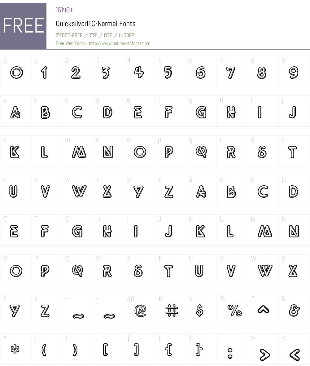 Quicksilver Font Screenshots