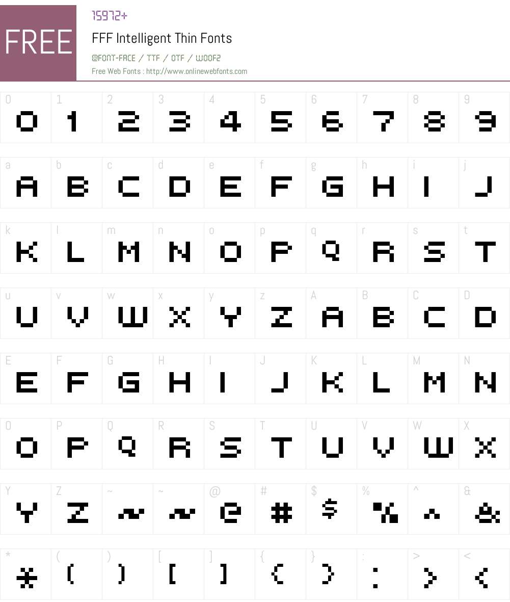 FFF Intelligent Thin Font Screenshots
