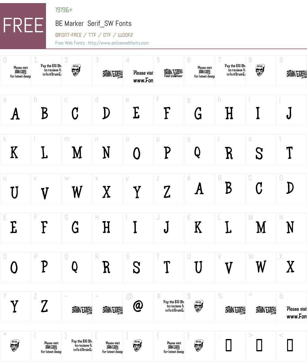 BE Marker Font Screenshots