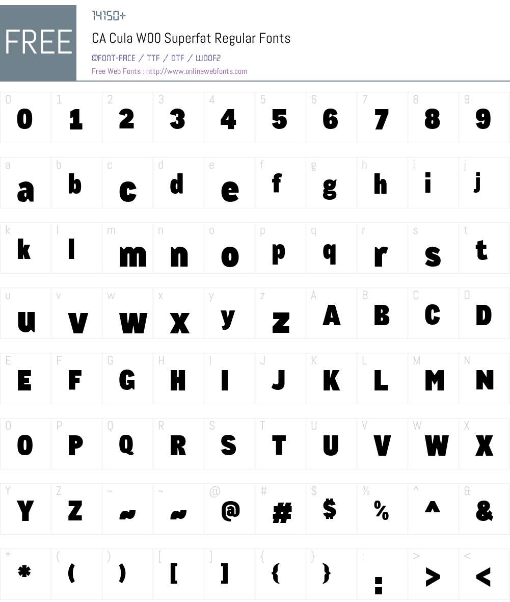CACulaW00-SuperfatRegular Font Screenshots