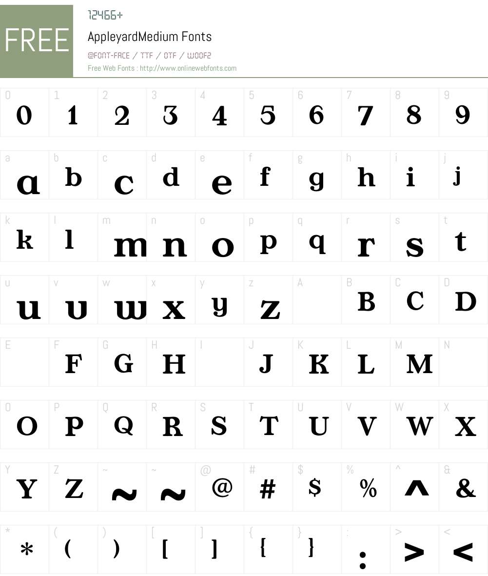 AppleyardMedium Font Screenshots