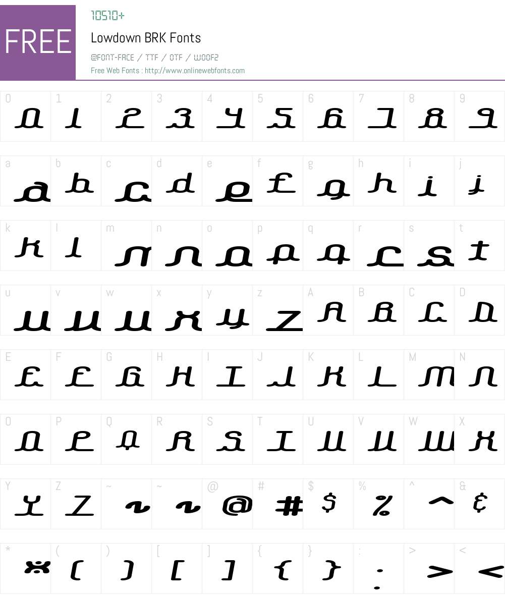 Lowdown BRK Font Screenshots