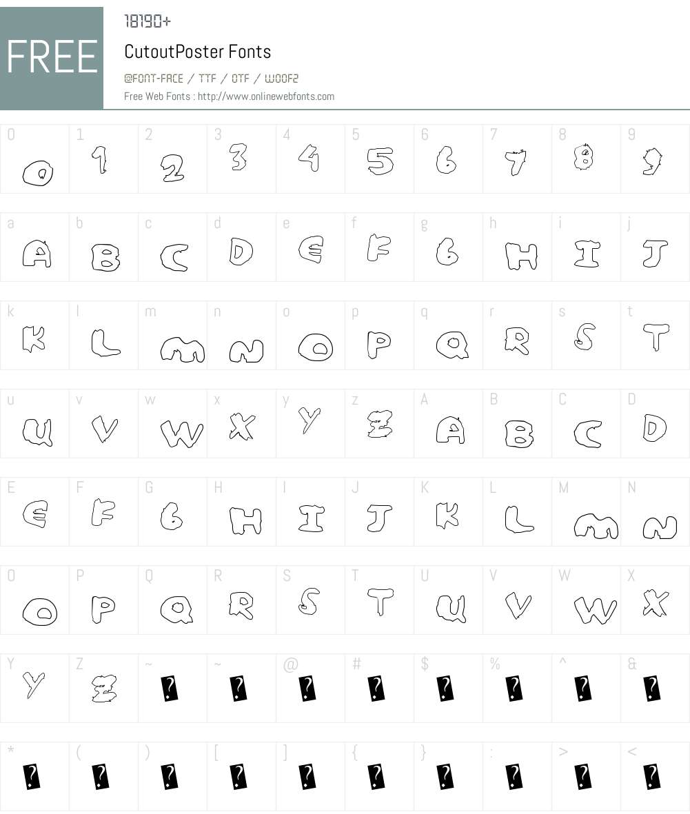 CutoutPoster Font Screenshots