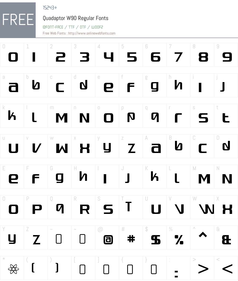 QuadaptorW90-Regular Font Screenshots