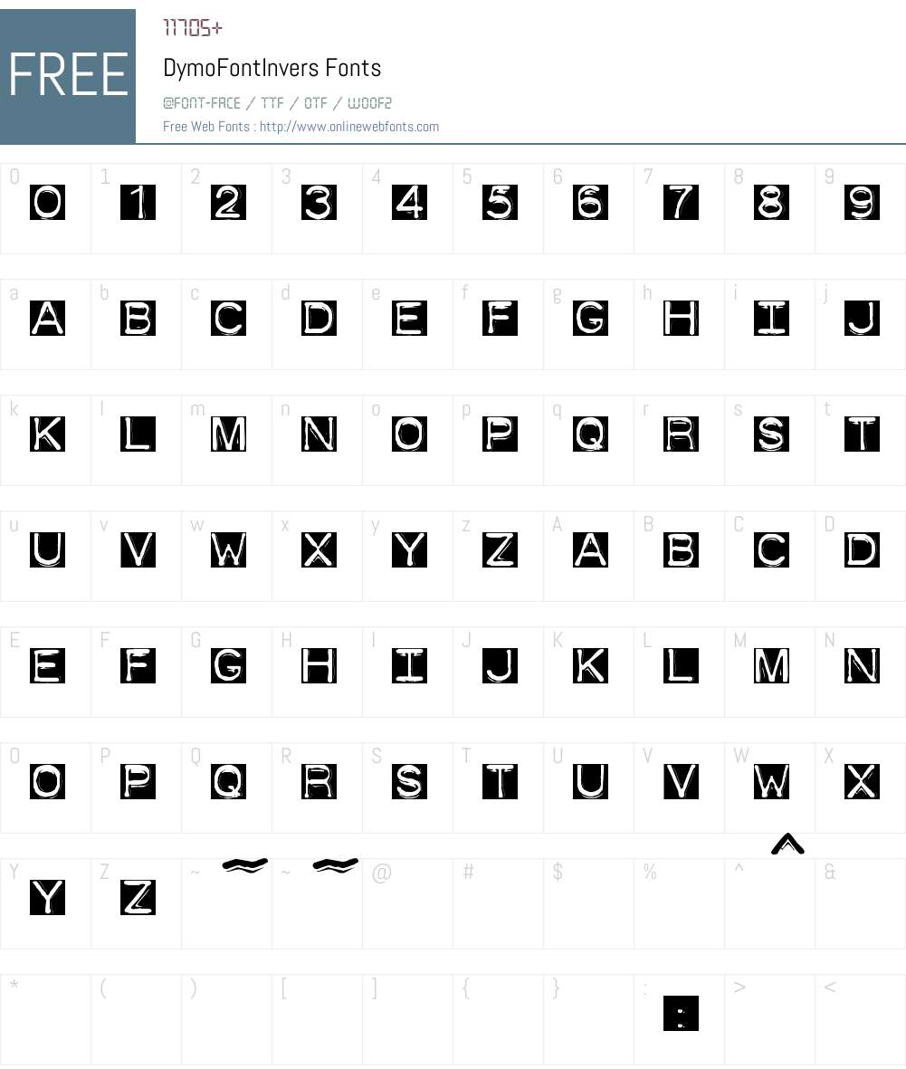 DymoFontInvers Font Screenshots
