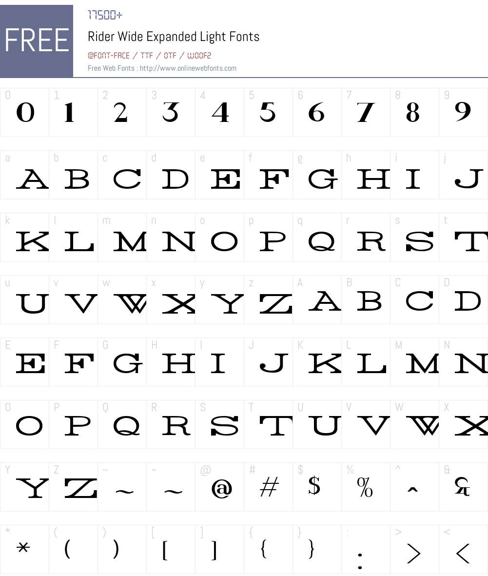 Rider Wide Font Screenshots