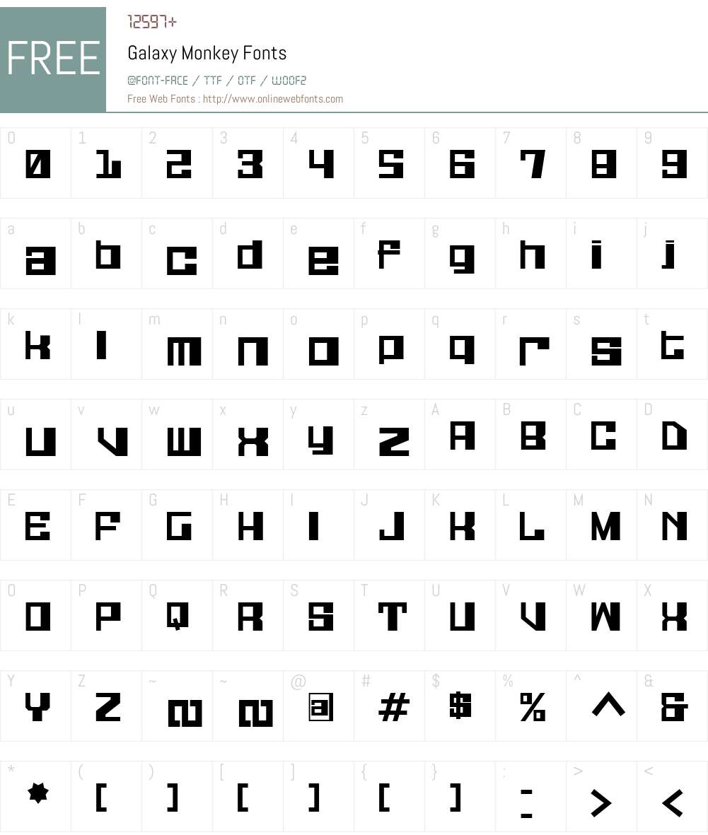 Galaxy Monkey Font Screenshots