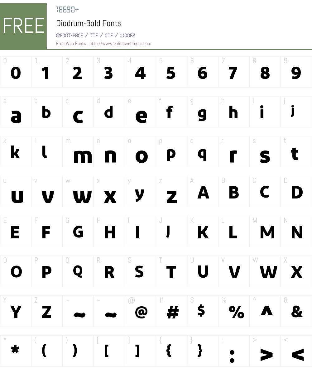 Diodrum Font Screenshots