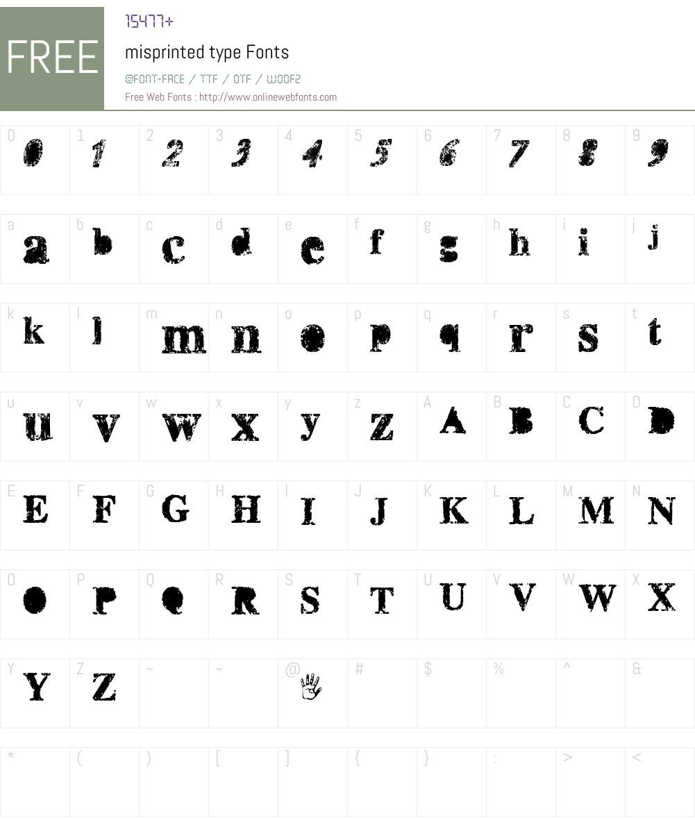 misprinted type Font Screenshots