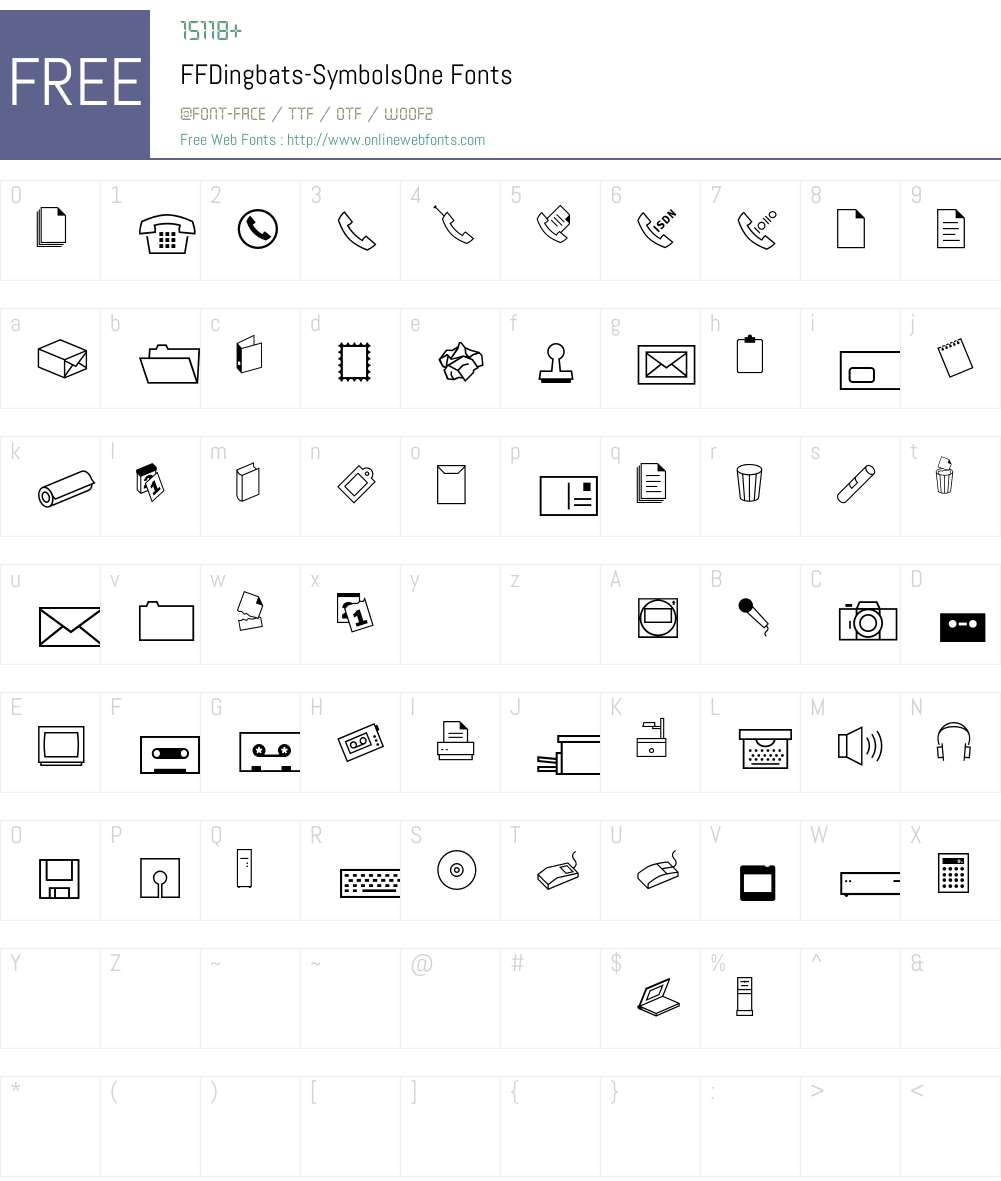 FFDingbats Font Screenshots