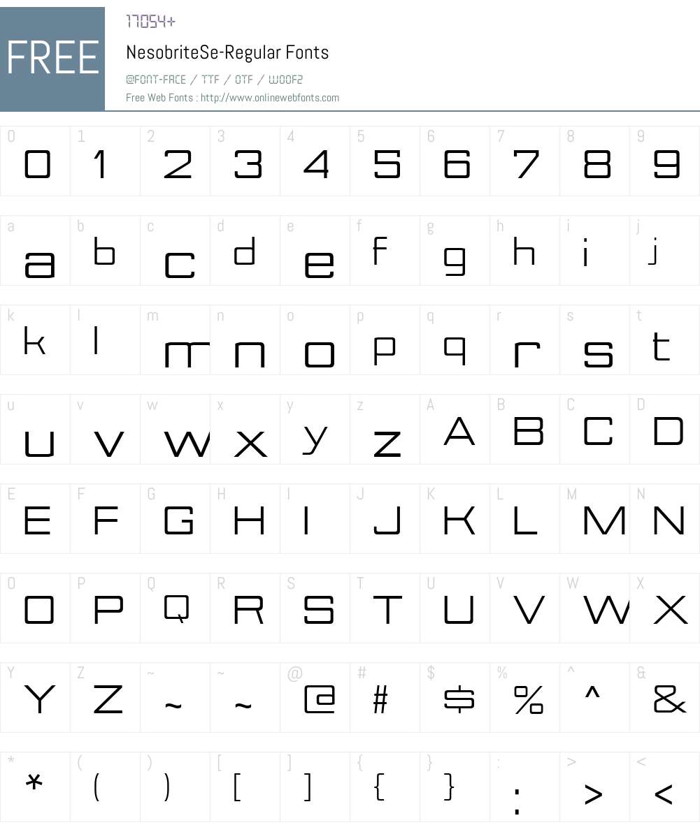 Nesobrite Font Screenshots