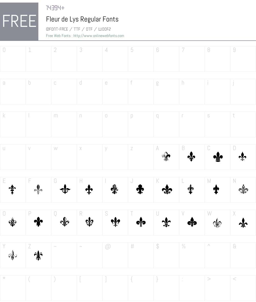 Fleur de Lys Font Screenshots