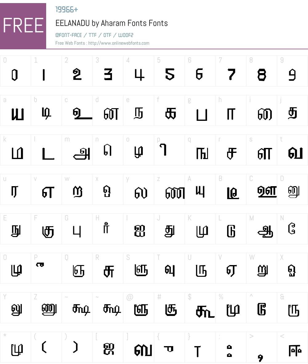 EELANADU by Aharam Fonts 1.0 Sun Jan 07 17:08:40 1996 Fonts Free ...