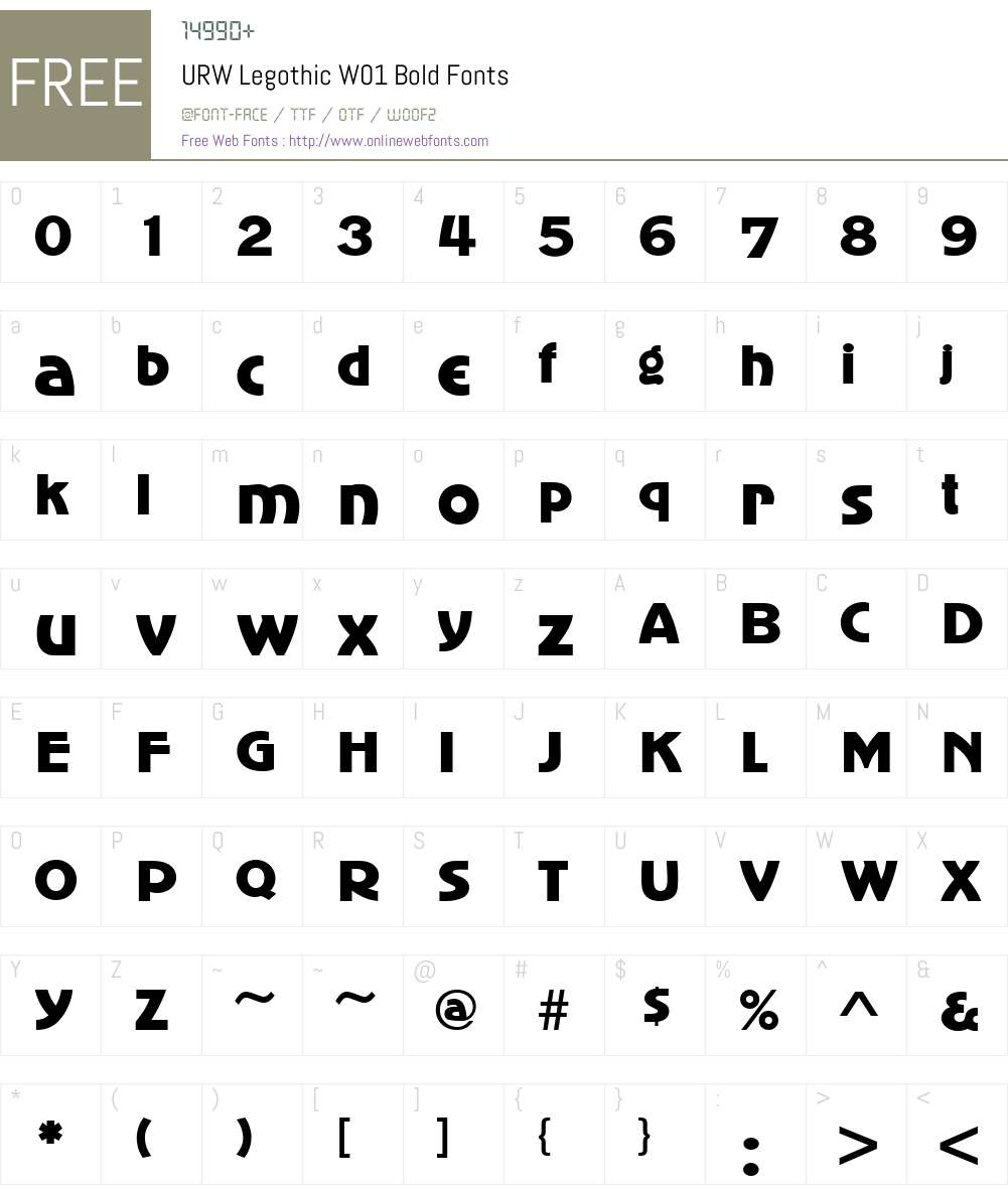 URWLegothicW01-Bold Font Screenshots