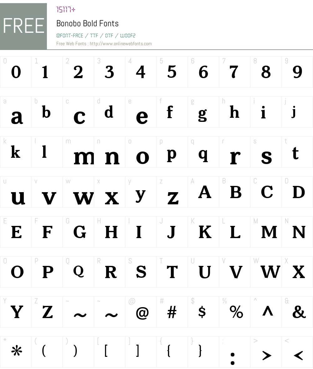 Bonobo Font Screenshots