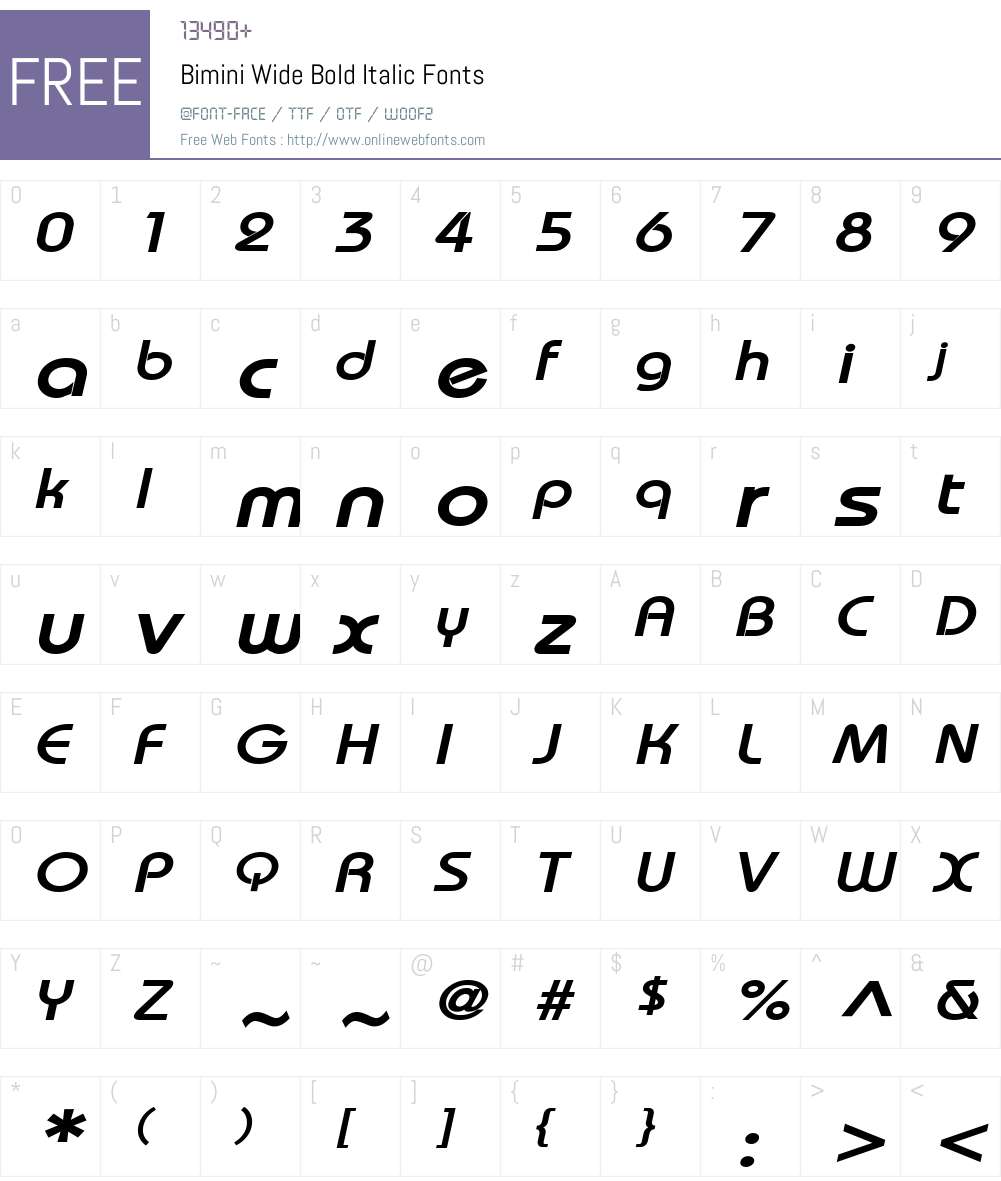 Bimini Wide Font Screenshots