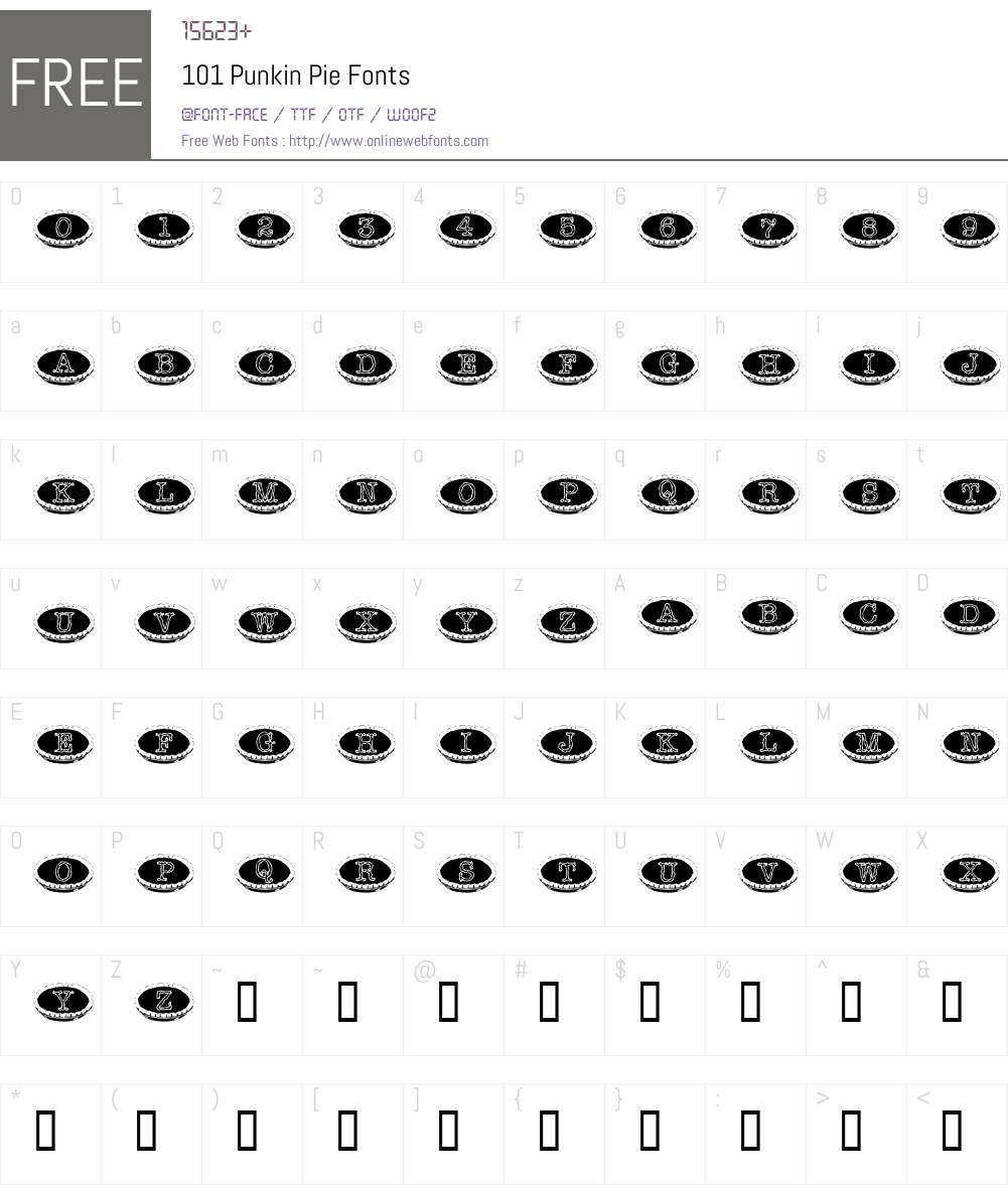 101 Punkin Pie Font Screenshots