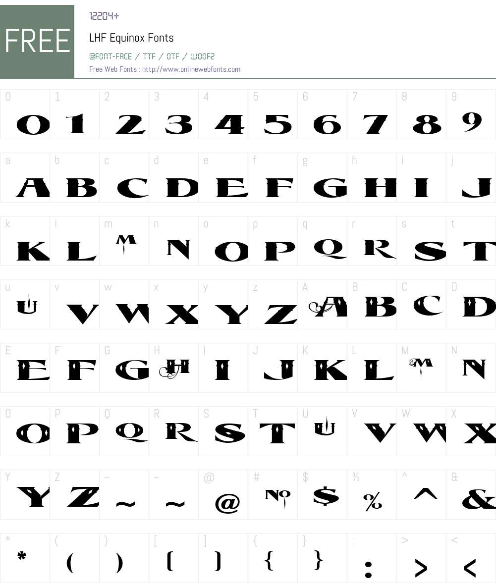LHF Equinox Font Screenshots