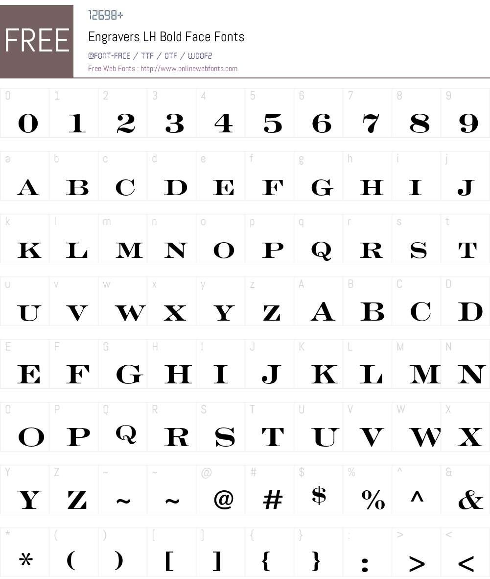 Engravers LH Font Screenshots