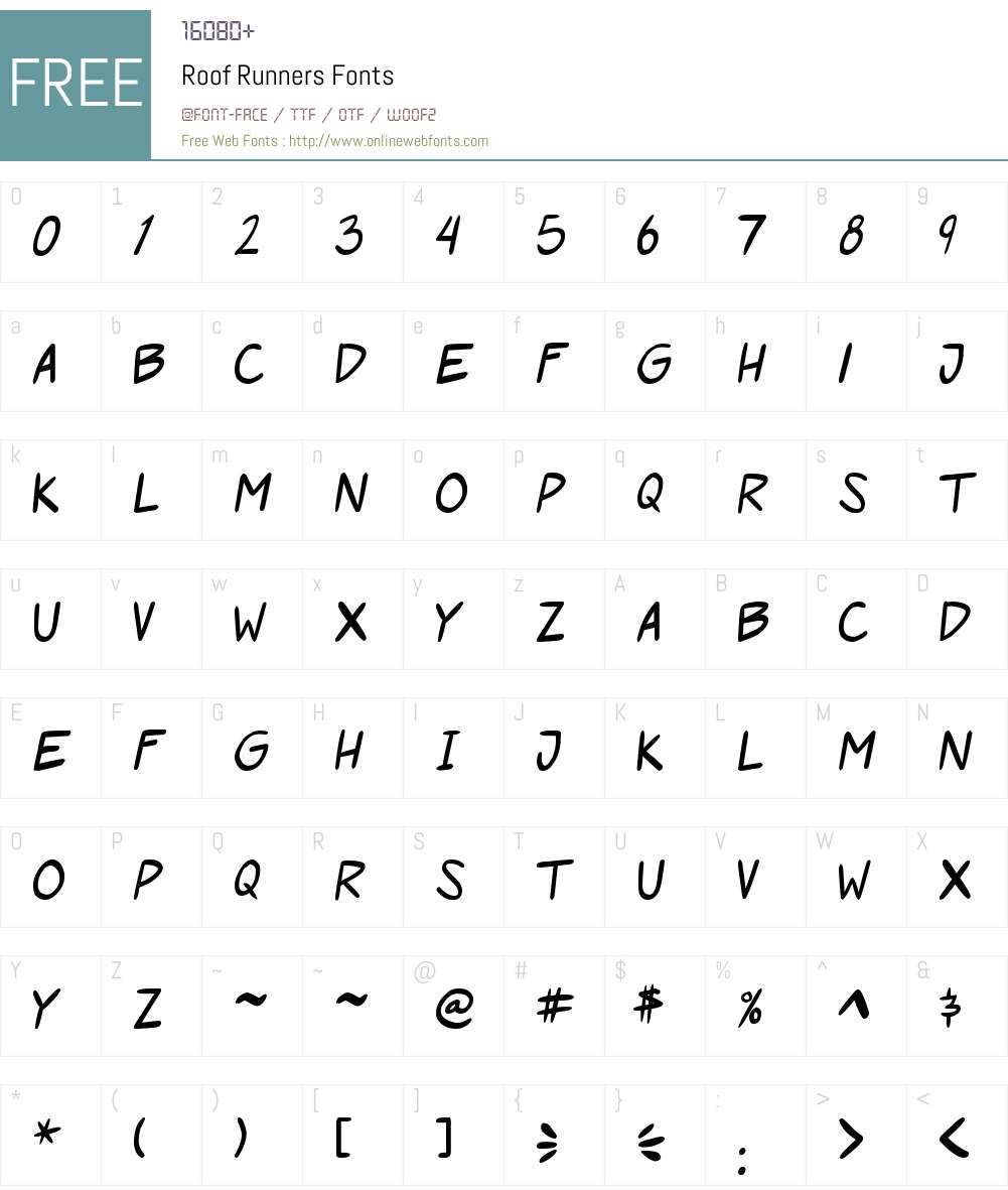 Roof Runners Font Screenshots