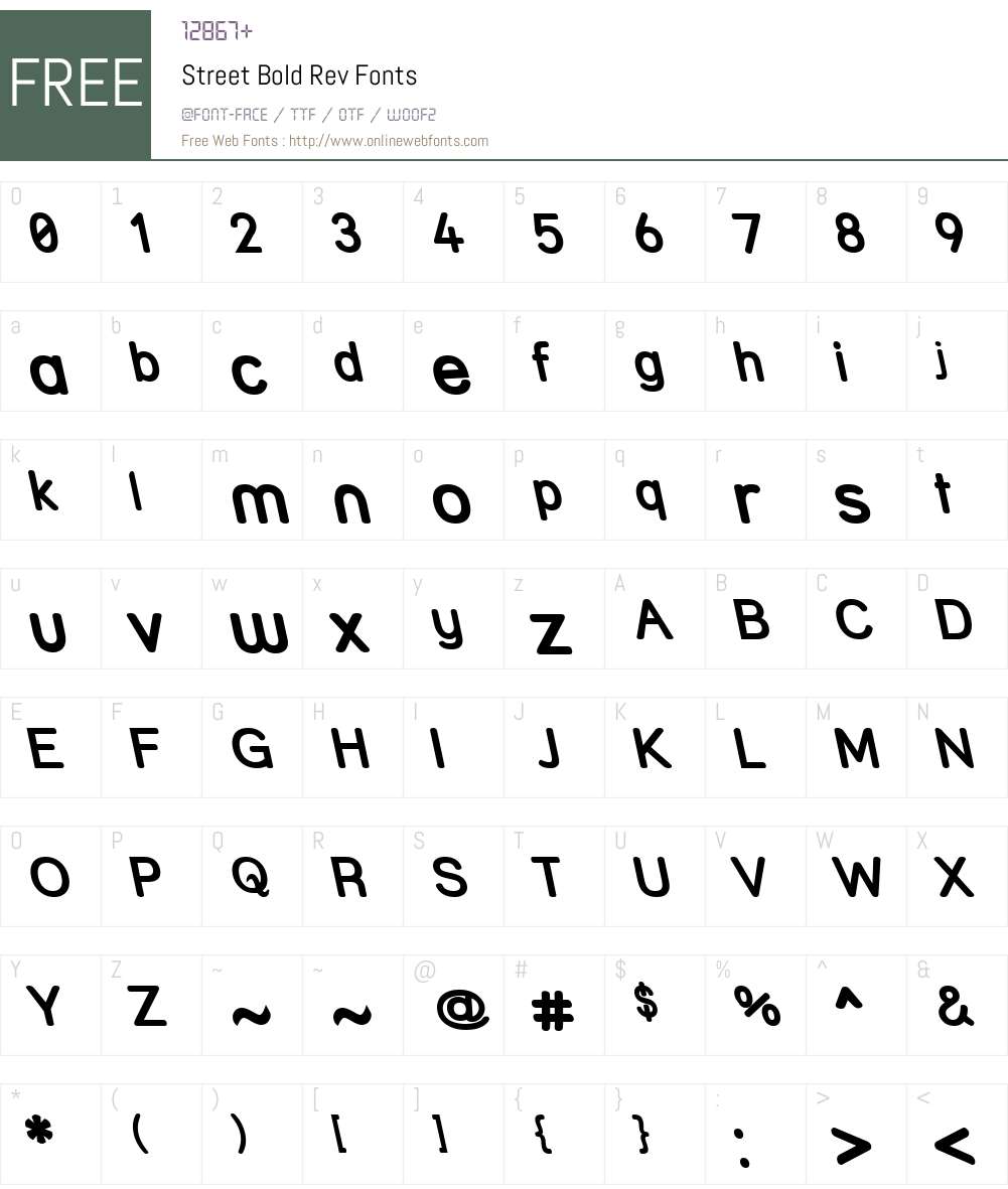 Street Bold Rev Font Screenshots