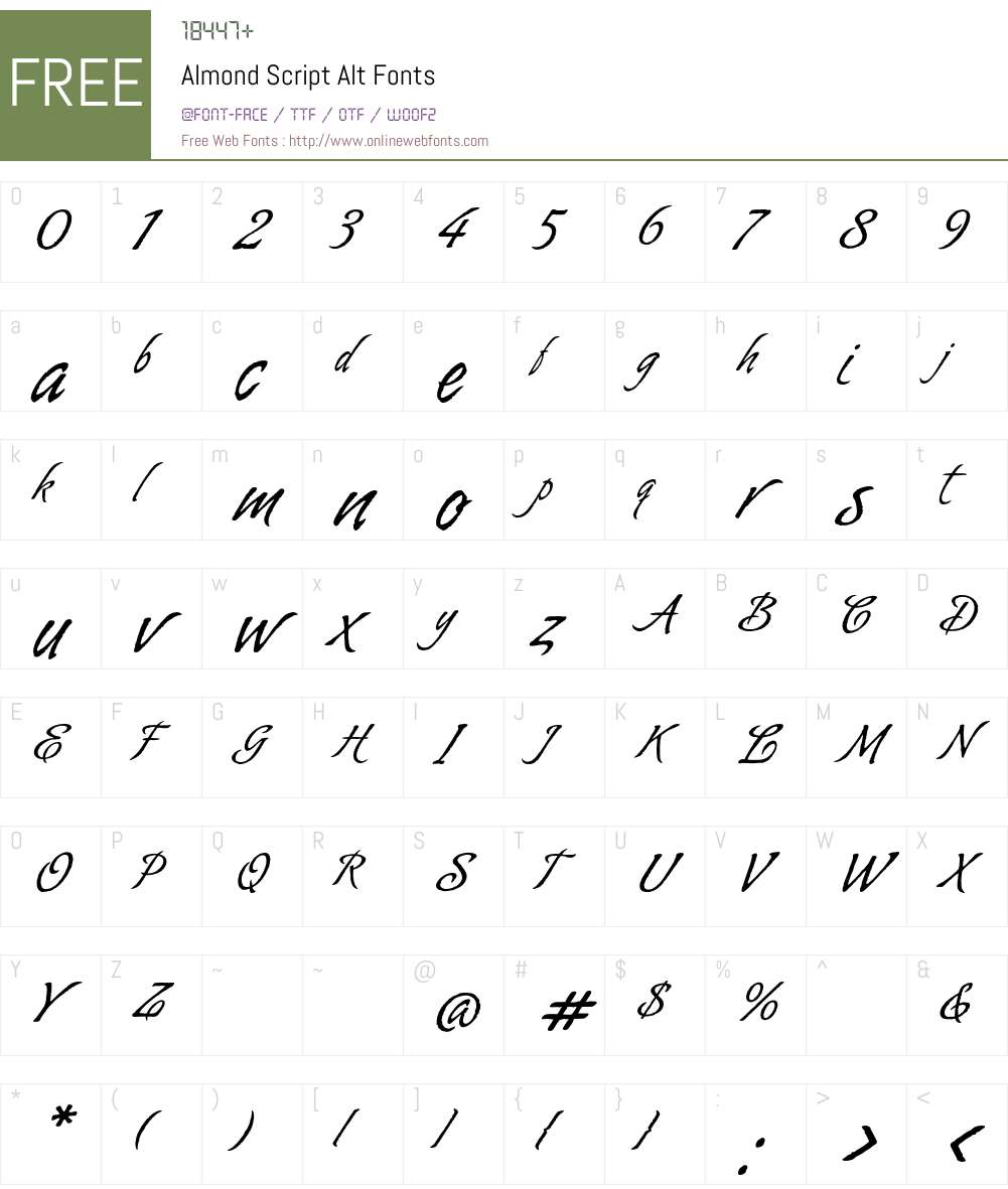 Almond Script Alt Font Screenshots