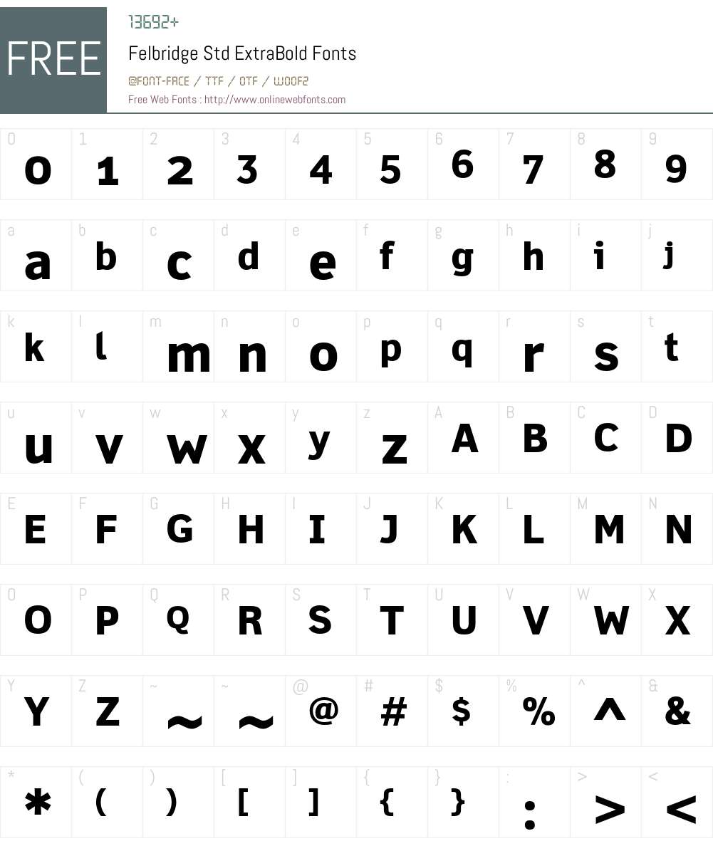 Felbridge Std Font Screenshots