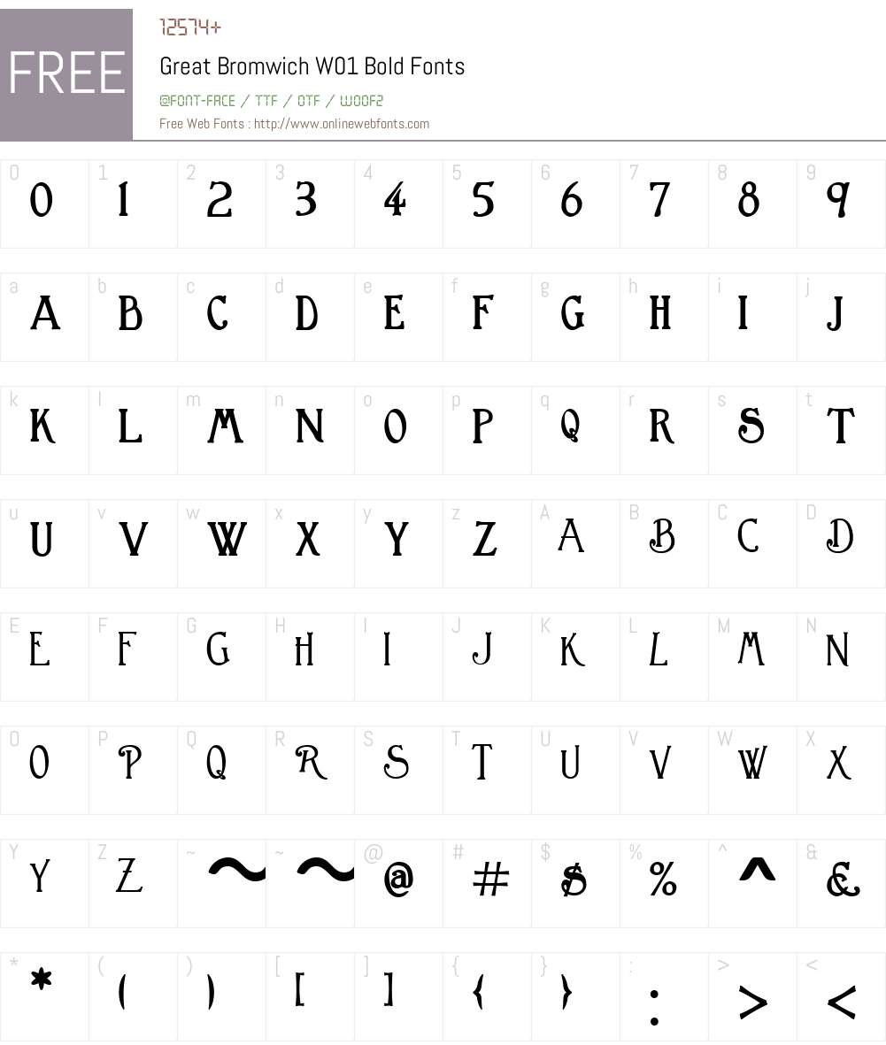 GreatBromwichW01-Bold Font Screenshots