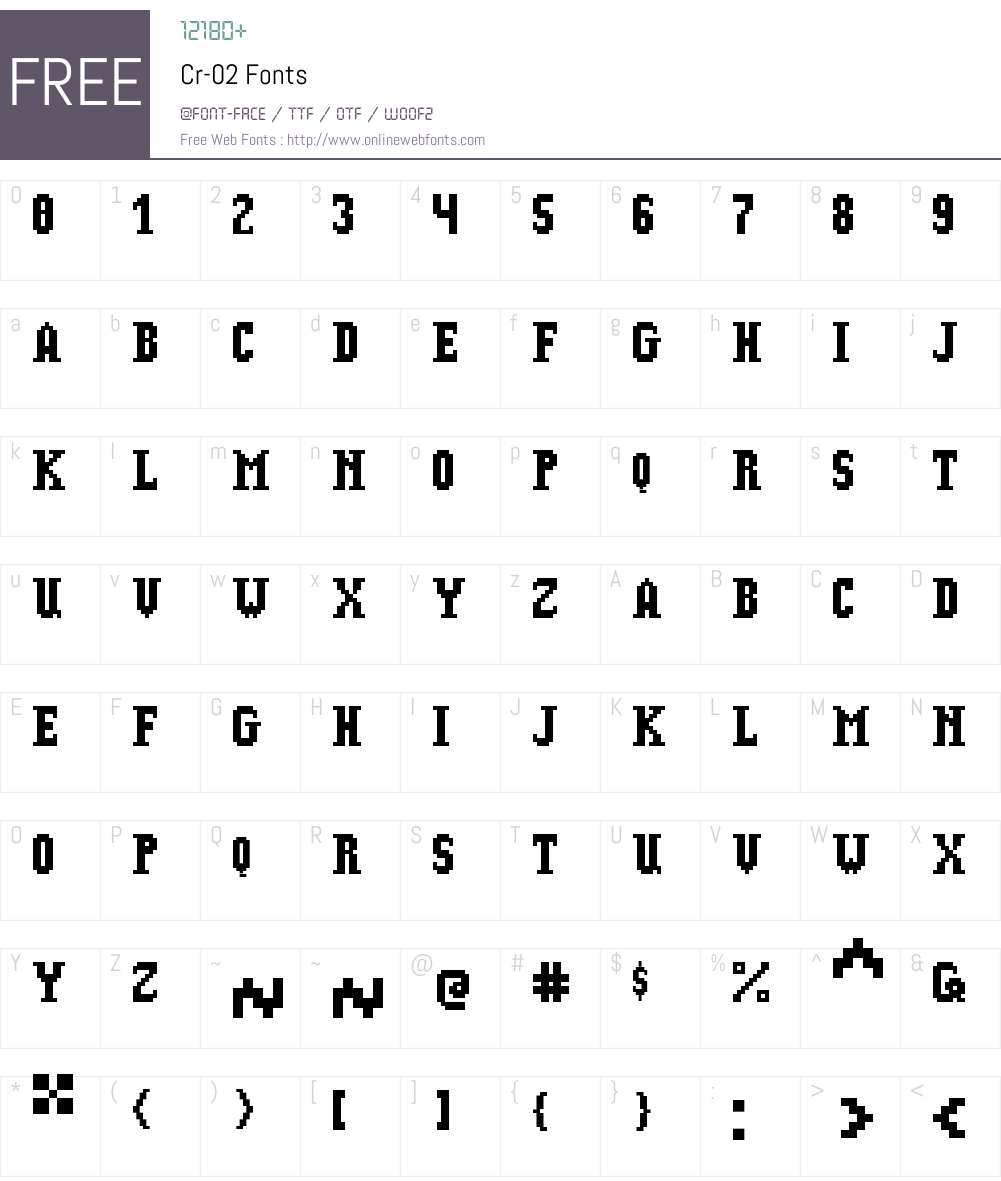 Cr-02 Font Screenshots