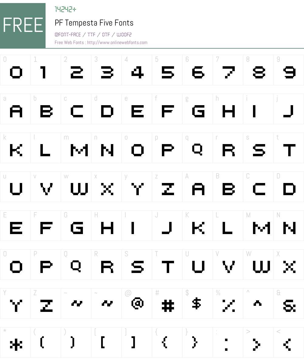 PF Tempesta Five Font Screenshots